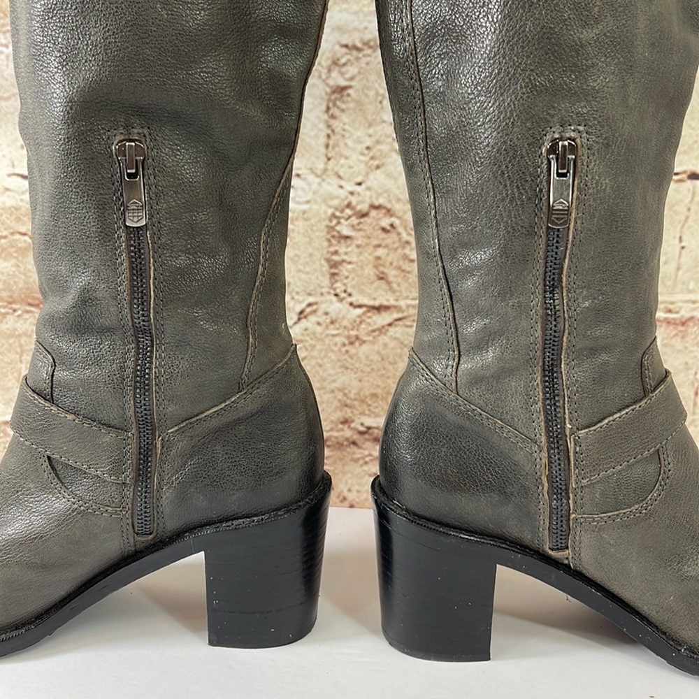 Vince Camuto Kepner Leather Knee Heel Boots - Picture 7 of 16
